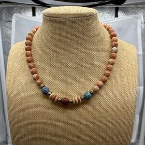 Chic Beaded Necklace with Earthy Hues